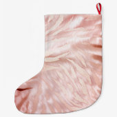 Stijlvolle Girly Pink Rose Gold Zebra Glam Glitz Grote Kerstsok (Achterkant)