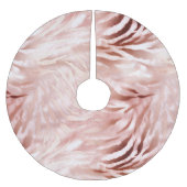 Stijlvolle Girly Pink Rose Gold Zebra Glam Glitz Kerstboom Rok (Voorkant)
