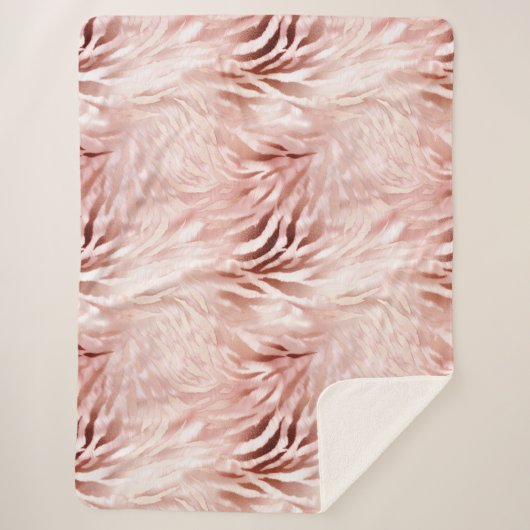 Stijlvolle Girly Pink Rose Gold Zebra Glam Glitz Sherpa Deken (Voorkant)
