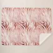 Stijlvolle Girly Pink Rose Gold Zebra Glam Glitz Sherpa Deken (Voorkant (horizontaal))