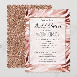 Stijlvolle Girly Pink Rose Gold Zebra Glitz Kaart