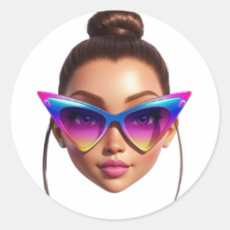 Stijlvolle girly ronde stickers