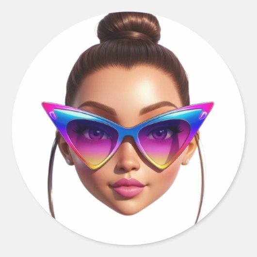 Stijlvolle girly ronde stickers (Voorkant)