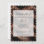 Stijlvolle Girly Roos Goud Zwart Luipaard Kaart (Voorkant)