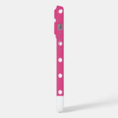 Stijlvolle Girly Roze en Witte Polka Dots iPhone Hoesje (Linkerkant)