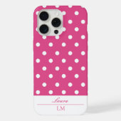 Stijlvolle Girly Roze en Witte Polka Dots iPhone Hoesje (Achterkant)