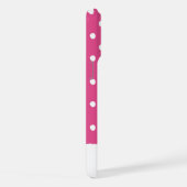 Stijlvolle Girly Roze en Witte Polka Dots iPhone Hoesje (Rechterkant)