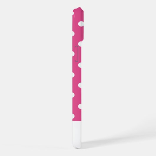 Stijlvolle Girly Roze en Witte Polka Dots iPhone Hoesje (Rechterkant)