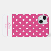 Stijlvolle Girly Roze en Witte Polka Dots iPhone Hoesje (Achterkant horizontaal)