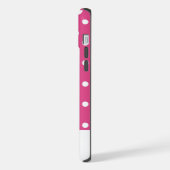 Stijlvolle Girly Roze en Witte Polka Dots Tough iPhone Hoesje (Linkerkant)