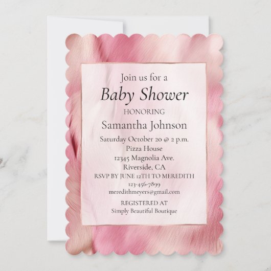 Stijlvolle Girly Roze Goud Wit Dier Baby shower Kaart (Voorkant)