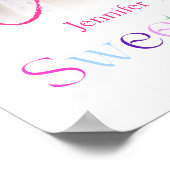 Stijlvolle girly roze script foto lief 16 welkom poster (Hoek)