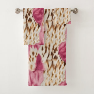 Stijlvolle Girly Roze Wit Goud Zebra Bad Handdoek