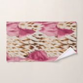 Stijlvolle Girly Roze Wit Goud Zebra Bad Handdoek (Handdoek)