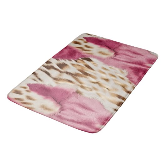 Stijlvolle Girly Roze Wit Goud Zebra Badmat (Gekanteld)
