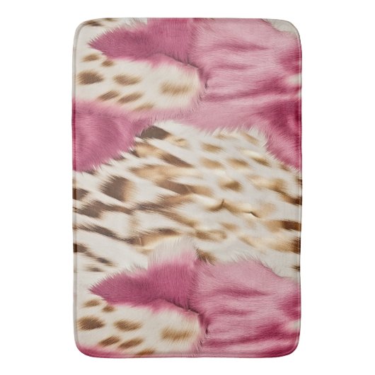 Stijlvolle Girly Roze Wit Goud Zebra Badmat (Voorkant Verticaal)