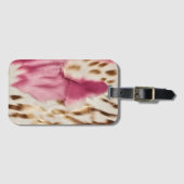 Stijlvolle Girly Roze Wit Goud Zebra Bagagelabel (Voorkant (horizontaal))