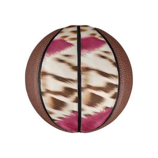 Stijlvolle Girly Roze Wit Goud Zebra Basketbal (Verticaal)