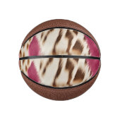 Stijlvolle Girly Roze Wit Goud Zebra Basketbal (Voorkant)