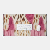 Stijlvolle Girly Roze Wit Goud Zebra Bureaumat (Keyboard & Muis)