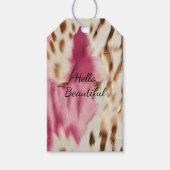 Stijlvolle Girly Roze Wit Goud Zebra Cadeaulabel (Voorkant)