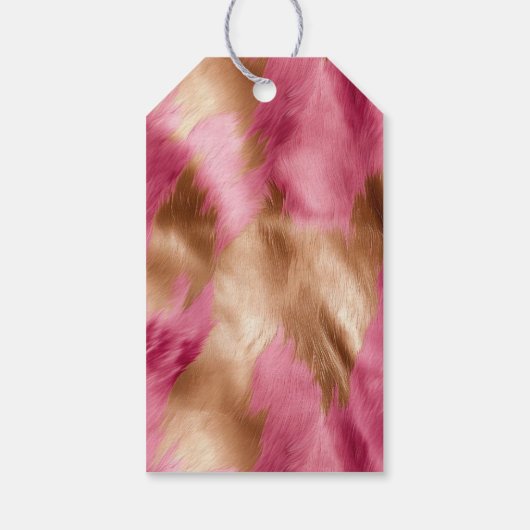 Stijlvolle Girly Roze Wit Goud Zebra Cadeaulabel (Achterkant)