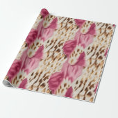 Stijlvolle Girly Roze Wit Goud Zebra Cadeaupapier (Uitgerold)