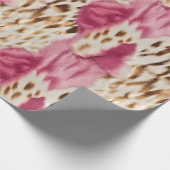 Stijlvolle Girly Roze Wit Goud Zebra Cadeaupapier (Hoek)