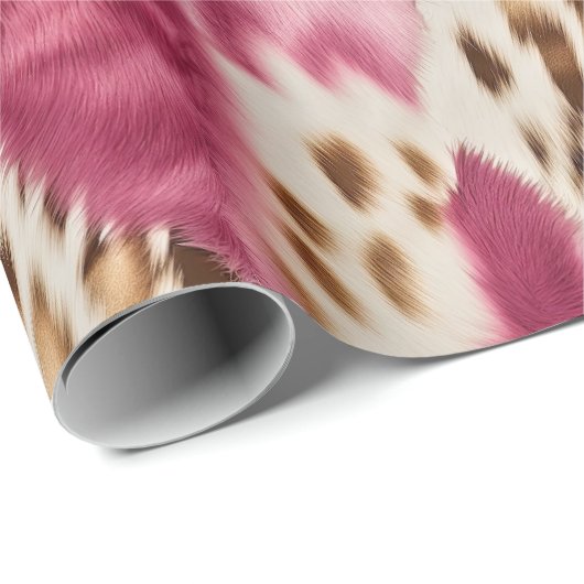 Stijlvolle Girly Roze Wit Goud Zebra Cadeaupapier (Rol Hoek)