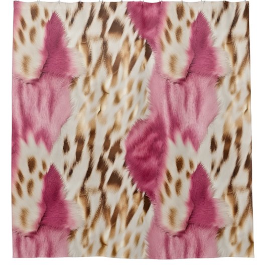 Stijlvolle Girly Roze Wit Goud Zebra Douchegordijn (Voorkant)