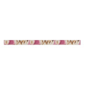 Stijlvolle Girly Roze Wit Goud Zebra Grosgrain Lint (Voorkant)