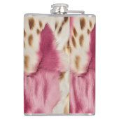 Stijlvolle Girly Roze Wit Goud Zebra Heupfles (Achterkant)