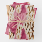 Stijlvolle Girly Roze Wit Goud Zebra Inpakpapier Vel (In situ)