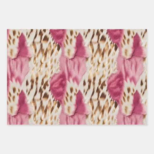 Stijlvolle Girly Roze Wit Goud Zebra Inpakpapier Vel (Voorkant)