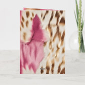 Stijlvolle Girly Roze Wit Goud Zebra Kaart (Achterkant)