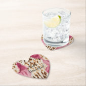 Stijlvolle Girly Roze Wit Goud Zebra Kartonnen Onderzetters (Insitu)