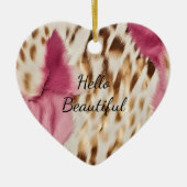 Stijlvolle Girly Roze Wit Goud Zebra Keramisch Ornament (Voorkant)