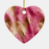 Stijlvolle Girly Roze Wit Goud Zebra Keramisch Ornament (Achterkant)