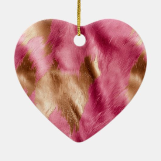 Stijlvolle Girly Roze Wit Goud Zebra Keramisch Ornament (Achterkant)