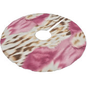 Stijlvolle Girly Roze Wit Goud Zebra Kerstboom Rok (Gekanteld)