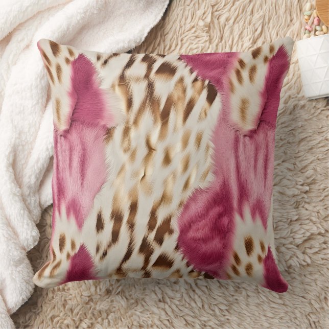 Stijlvolle Girly Roze Wit Goud Zebra Kussen (Deken)