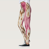 Stijlvolle Girly Roze Wit Goud Zebra Leggings (Links)