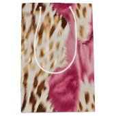 Stijlvolle Girly Roze Wit Goud Zebra Medium Cadeauzakje (Voorkant)