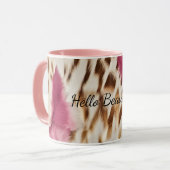 Stijlvolle Girly Roze Wit Goud Zebra Mok (Voorkant links)