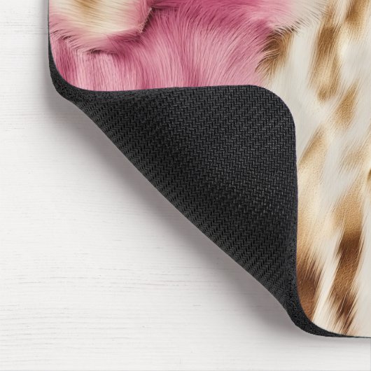 Stijlvolle Girly Roze Wit Goud Zebra Muismat (Hoek)