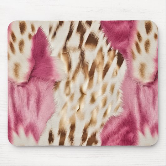 Stijlvolle Girly Roze Wit Goud Zebra Muismat (Voorkant)
