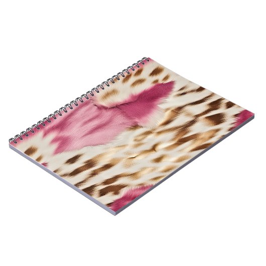 Stijlvolle Girly Roze Wit Goud Zebra Notitieboek (Linkerzijde)