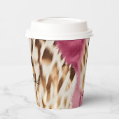 Stijlvolle Girly Roze Wit Goud Zebra Papieren Bekers (Links)