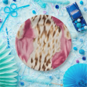 Stijlvolle Girly Roze Wit Goud Zebra Papieren Bordje (Feest)