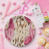 Stijlvolle Girly Roze Wit Goud Zebra Papieren Bordje (Feest)